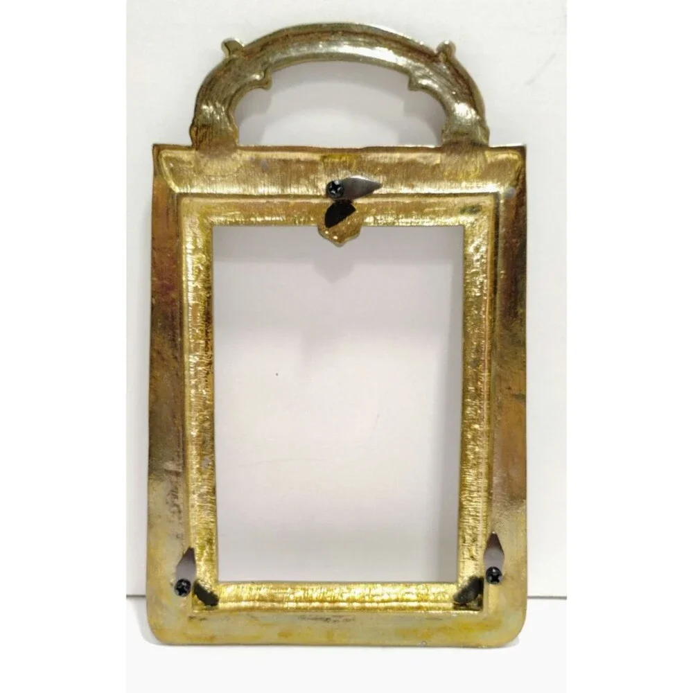 Vintage Gold Metal Jeweled Ornate Photo Picture Frame 3x5 Photo GORGEOUS 7